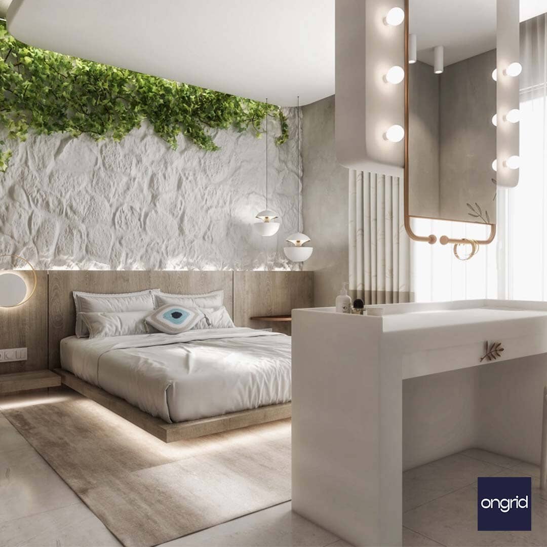 Bohemian Bedroom Oasis Design | 15' x 16' ongrid.design