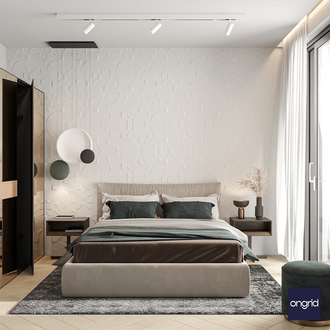 Contemporary Indian Bedroom Design | 15' x 12' ongrid.design 