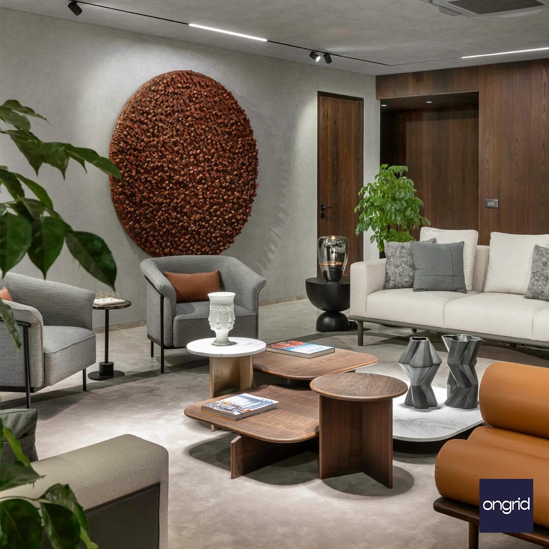 Modern 16x16 Living Room with 3 Seater Sofa Arrangement | Ongrid Design ongrid.design