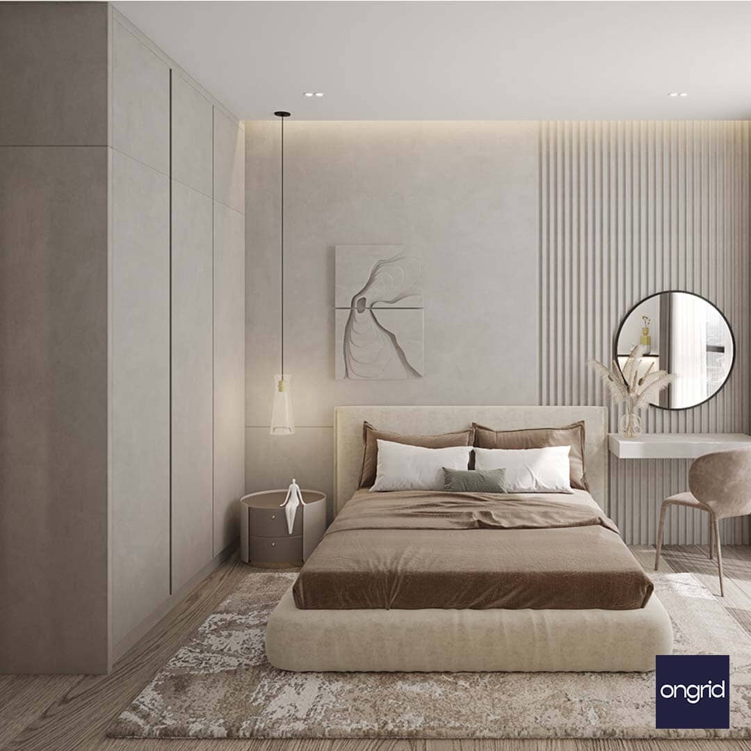 Glamorous Bedroom Design | 15' x 13' ongrid.design 