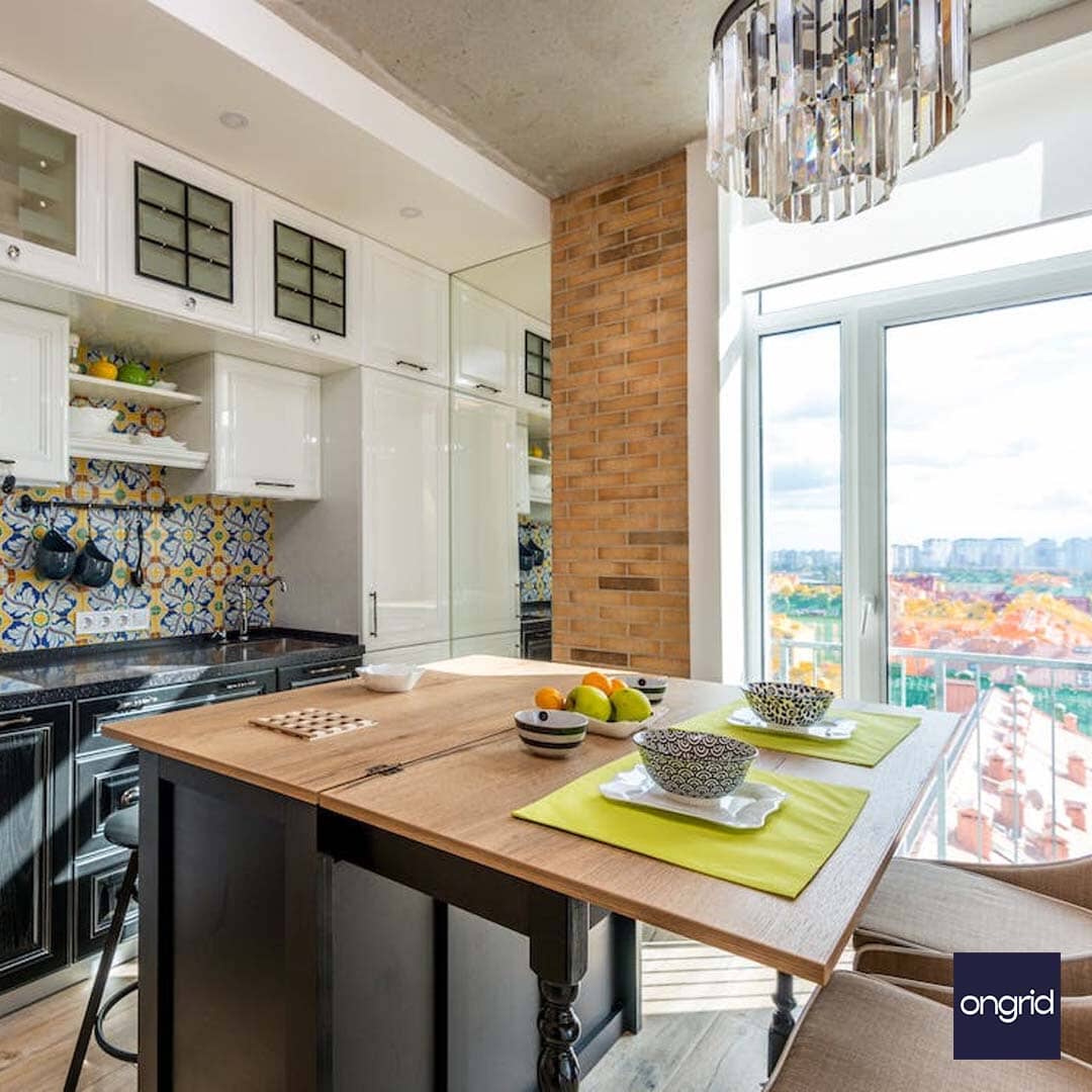 12x11 Indian Open Plan Kitchen Design ongrid.design