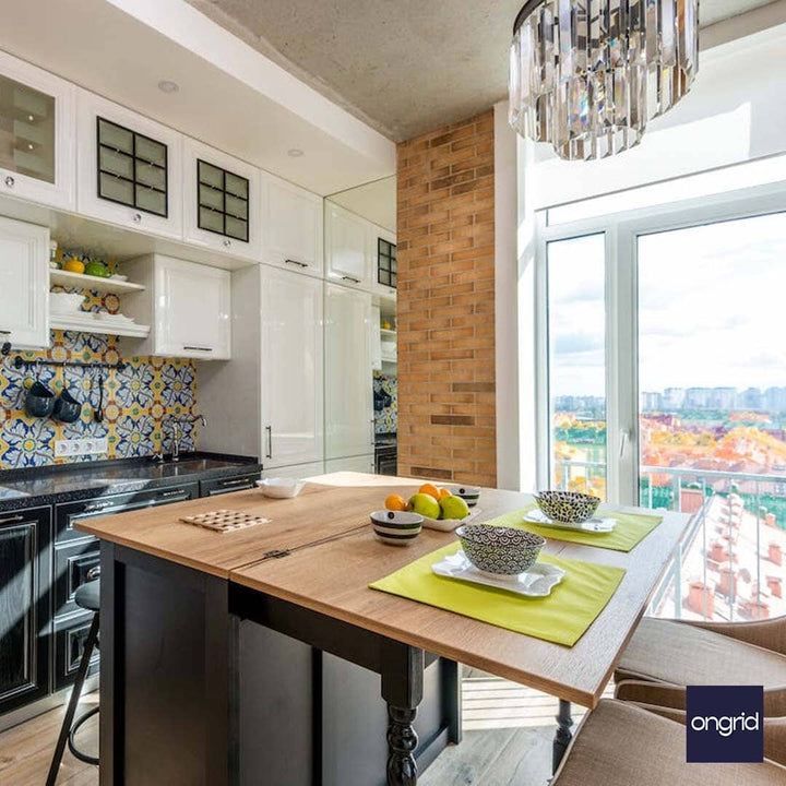 12x11 Indian Open Plan Kitchen Design ongrid.design