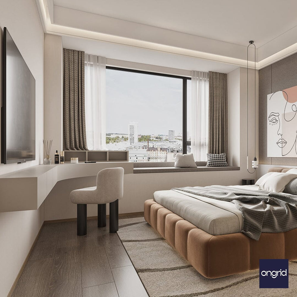Mediterranean-Inspired Bedroom Design | 15' x 12' ongrid.design