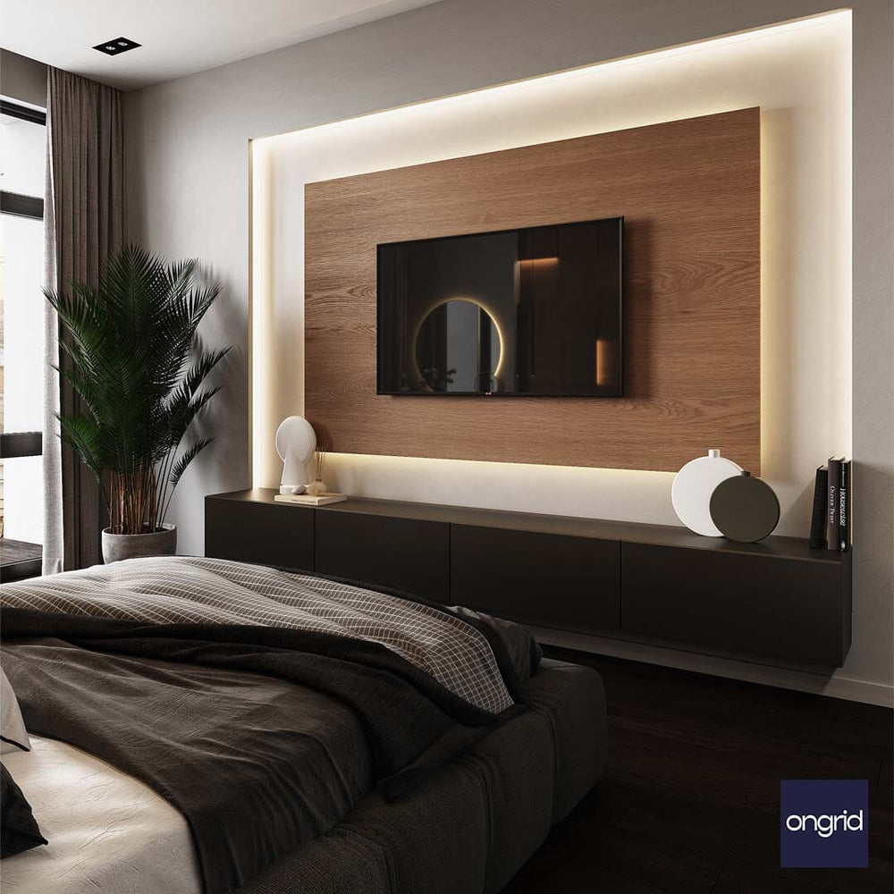 Space-Age Bedroom Design | 15' x 12' ongrid.design 