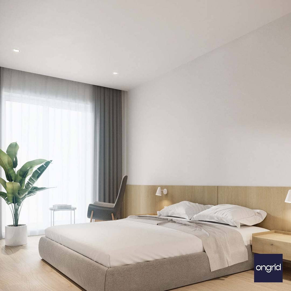 Modern Minimalist Bedroom Design | 17' x 12' ongrid.design