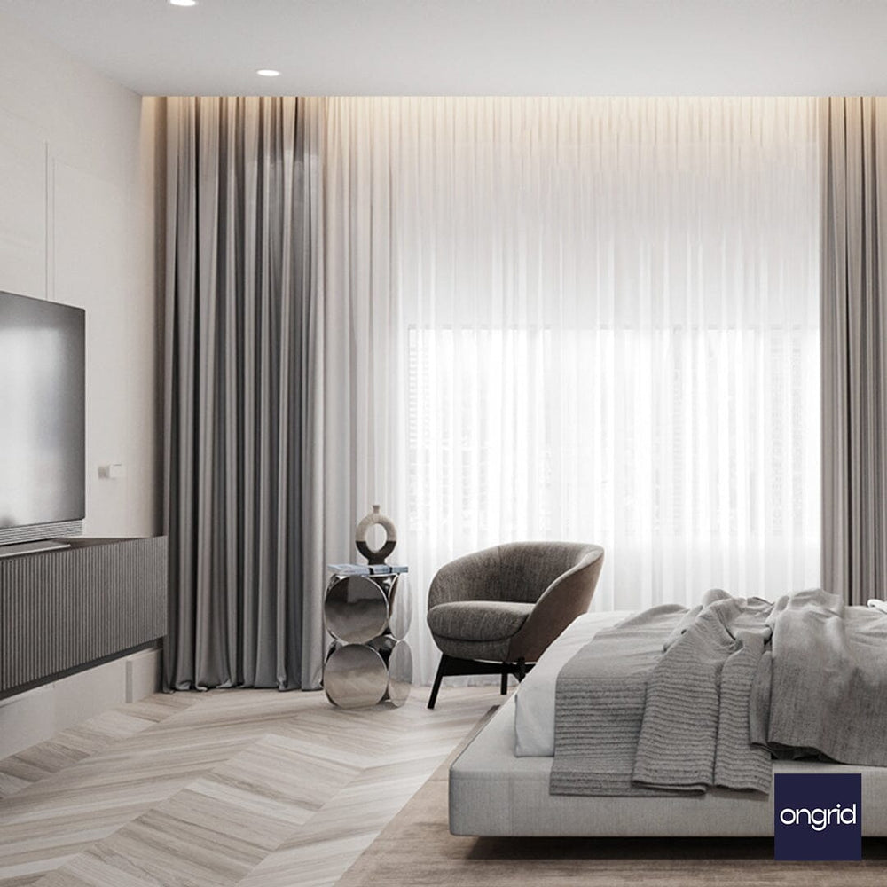 Tropical-Inspired Bedroom Design | 16' x 13' ongrid.design 