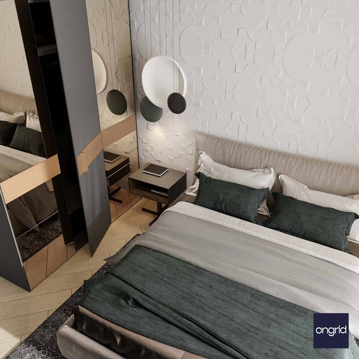 Contemporary Indian Bedroom Design | 15' x 12' ongrid.design