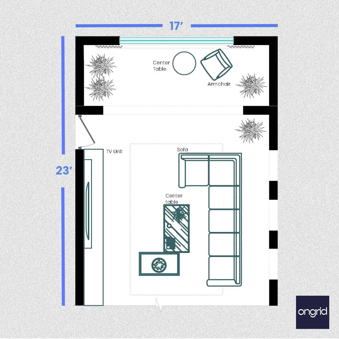 Transformative Wall Design Ideas for Your Living Room - 23' x 17' | Ongrid.Design ongrid.design