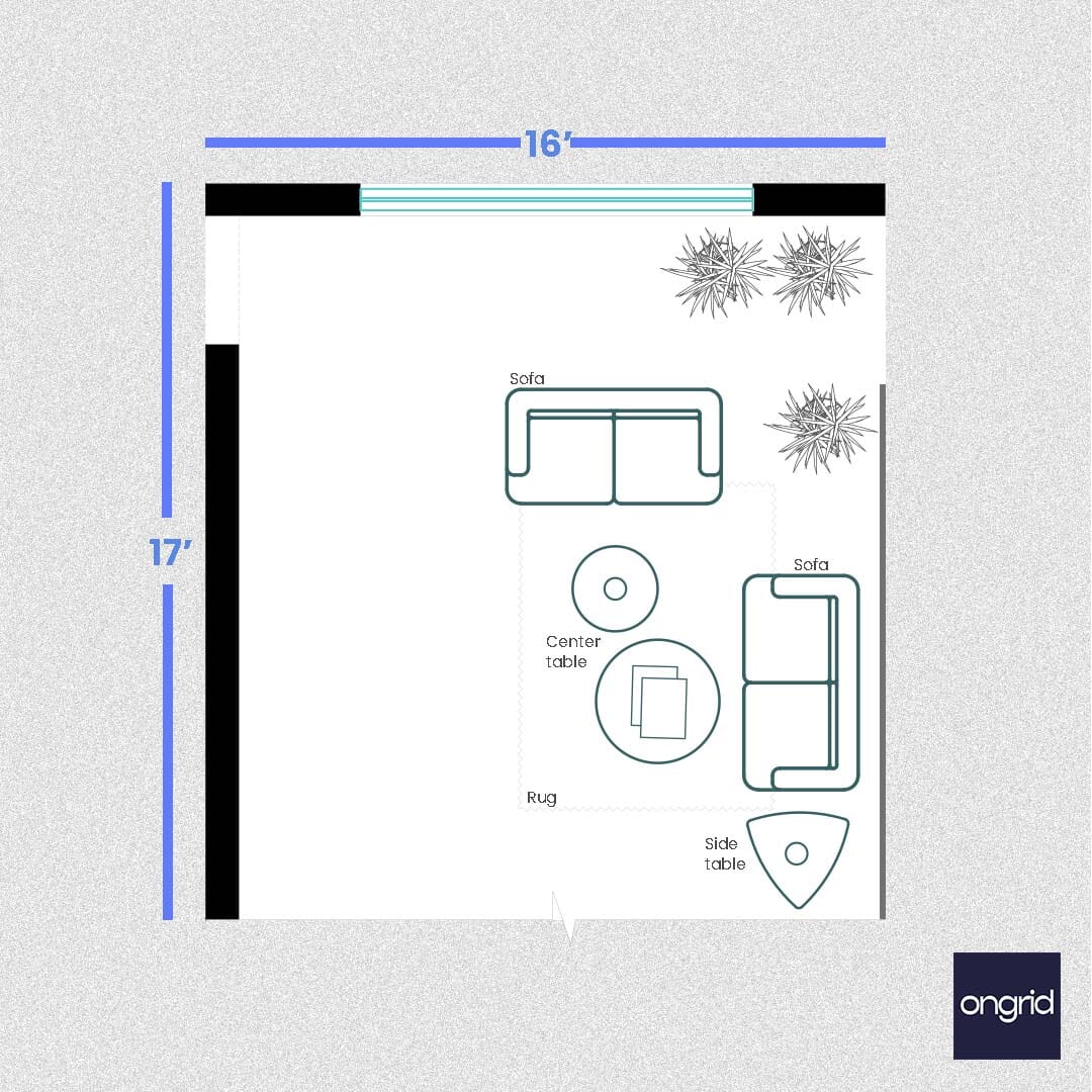 Drawing Room Interior Design for an Artistic 17x16 Space | Ongrid Design ongrid.design