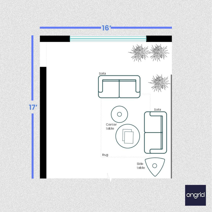 Drawing Room Interior Design for an Artistic 17x16 Space | Ongrid Design ongrid.design