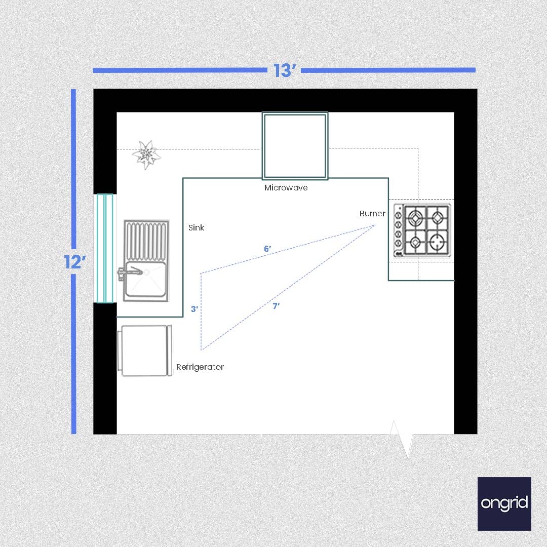 Contemporary Kitchen Design: Sleek and Modern | 13' x 12' ongrid.design