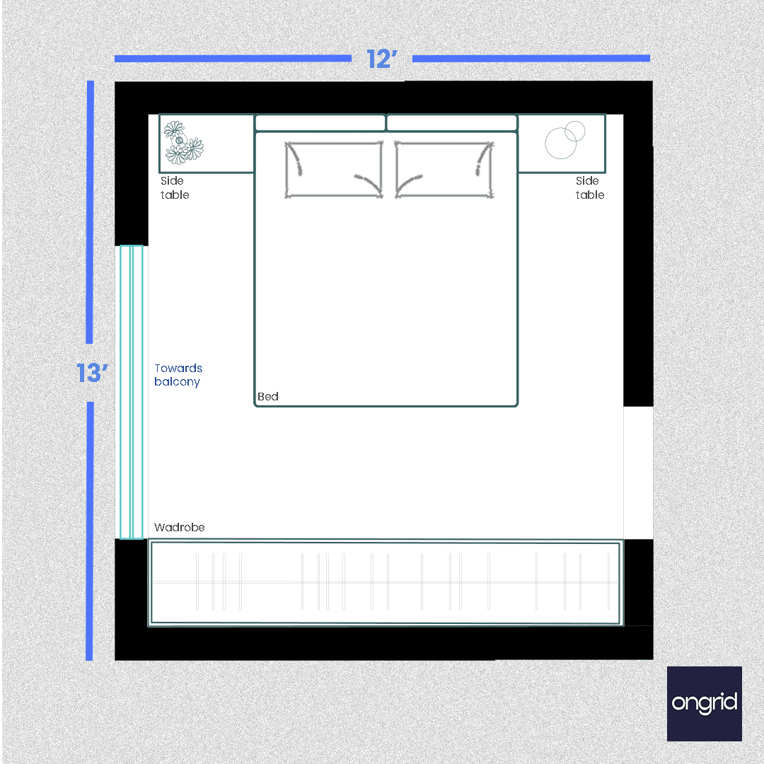 Urban Chic Bedroom Revamp| 13' x 12' ongrid.design