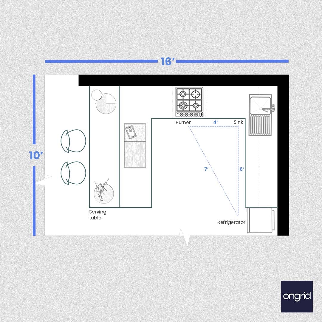 Zen Kitchen Design: Calm and Minimalist | 16' x 10' ongrid.design