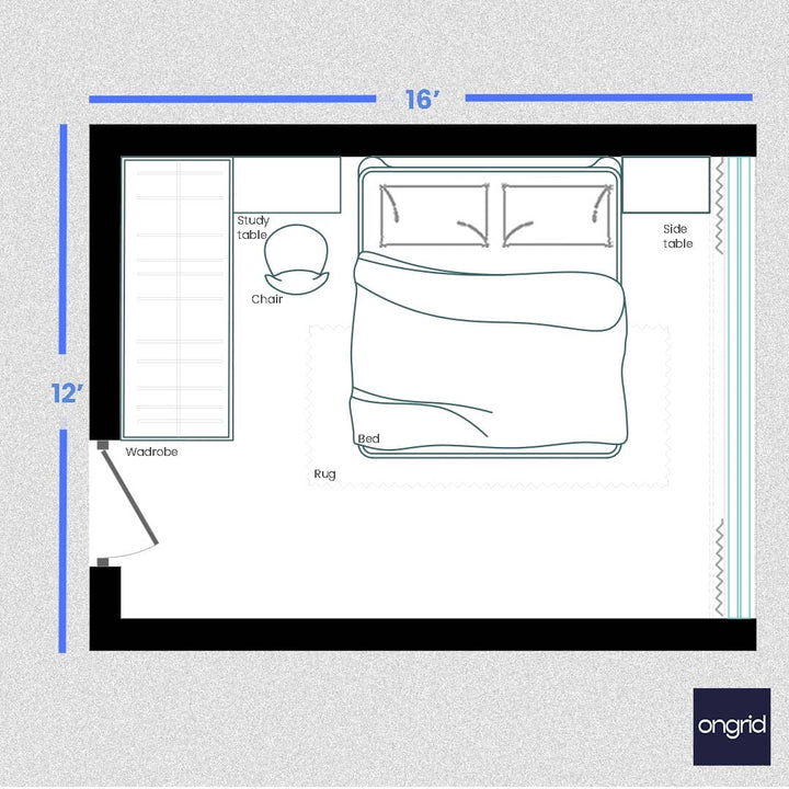 Innovative New Bedroom Design | 16' x 12' ongrid.design
