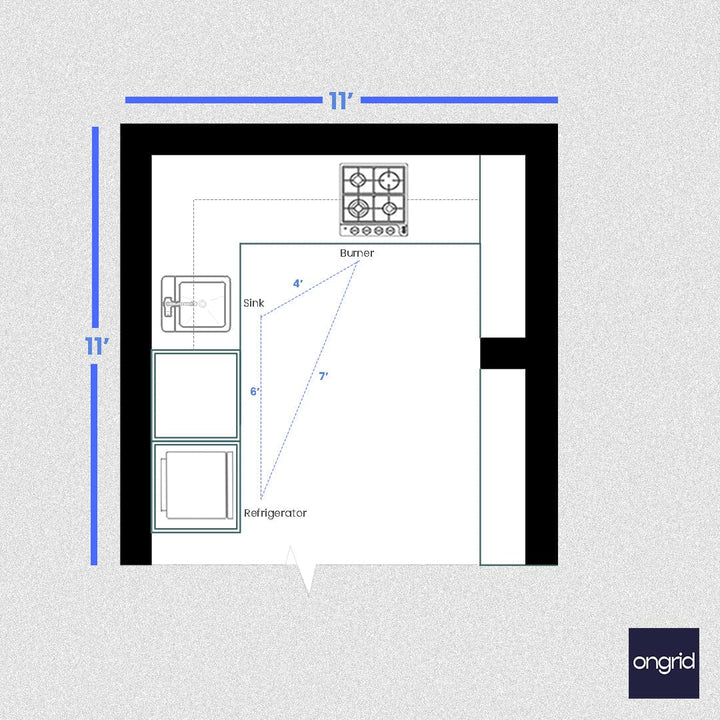 Family-Friendly Kitchen Design: Safe and Functional | 11' x 11' ongrid.design