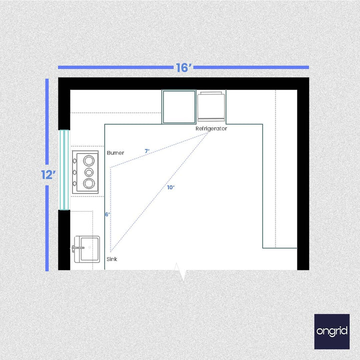 16x12 Small House Modern Kitchen Design ongrid.design