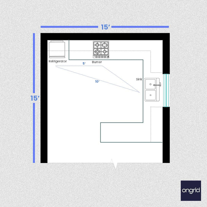 15x15 - U Shaped Kitchen Design ongrid.design