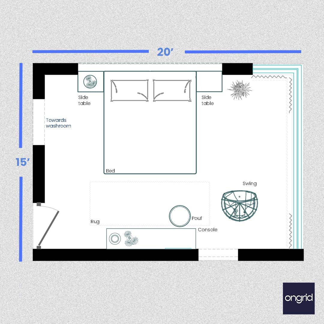 Nature-Inspired Bedroom Collection Design | 20' x 15' ongrid.design