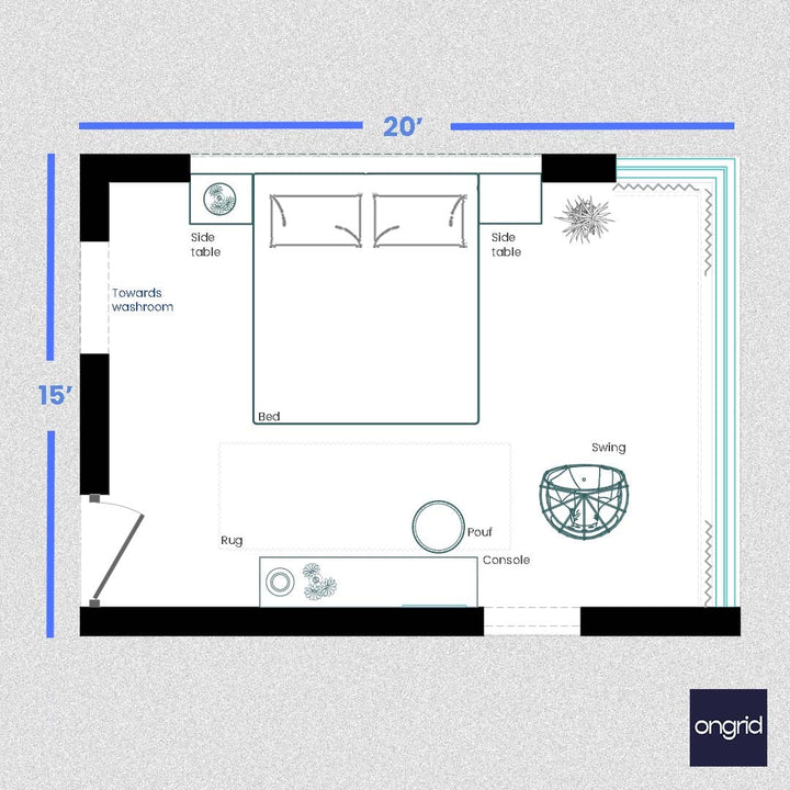 Nature-Inspired Bedroom Collection Design | 20' x 15' ongrid.design