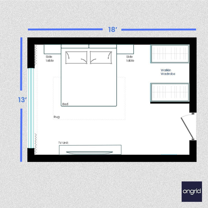 Eclectic Bedroom Design Design | 18' x 13' ongrid.design