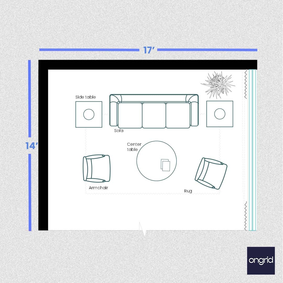 17x15 Living Room Design with Modern Aesthetics | Ongrid Design ongrid.design