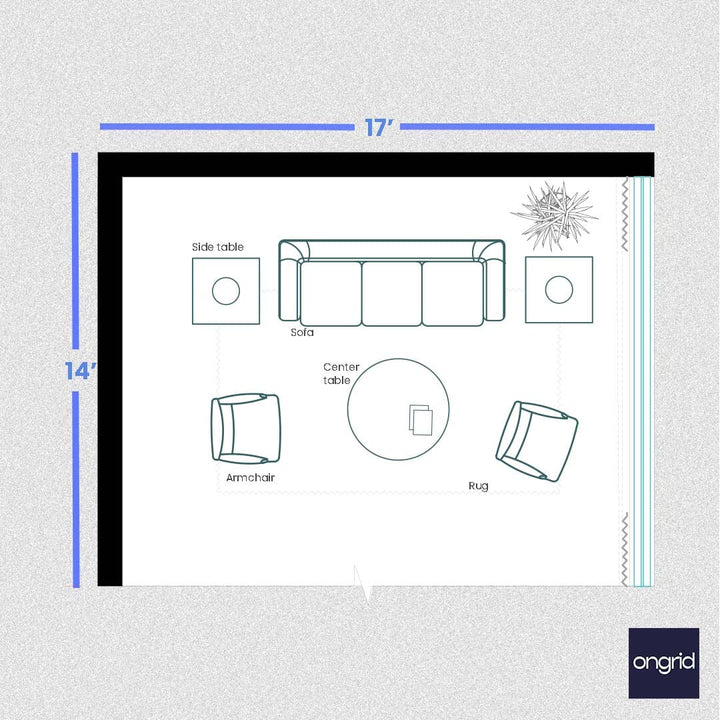 17x15 Living Room Design with Modern Aesthetics | Ongrid Design ongrid.design