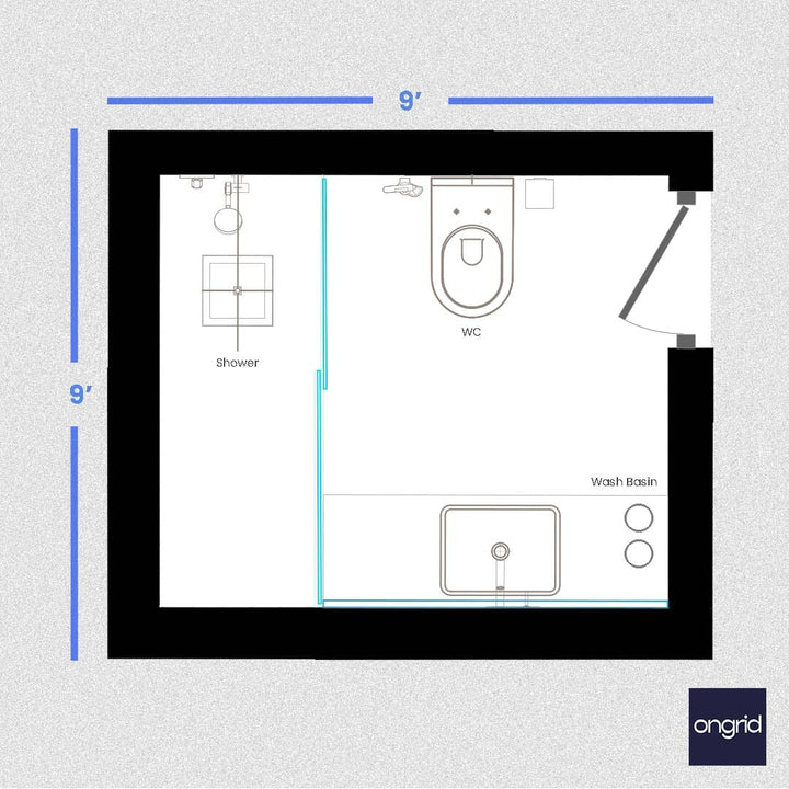 Small Toilet and Bathroom Ideas: Optimizing Space with Style - 9' x 9' ongrid.design