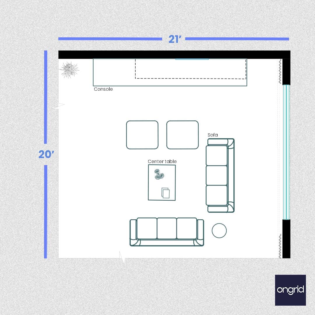 Transform Your 21x20 Living Room with Swing | Ongrid Design ongrid.design