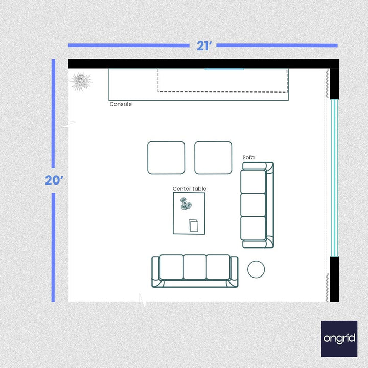 Transform Your 21x20 Living Room with Swing | Ongrid Design ongrid.design