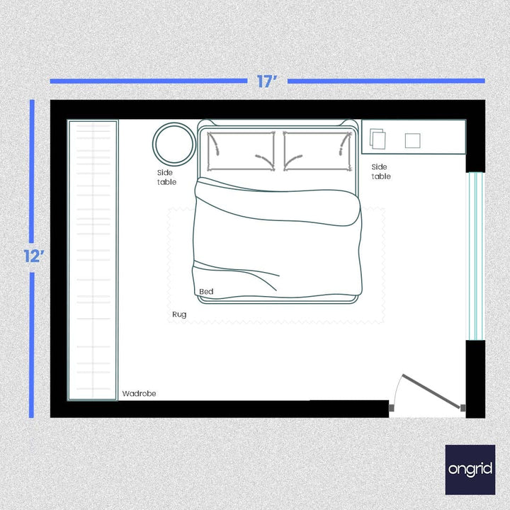 Whimsical Bedroom Haven Design | 17' x 12' ongrid.design