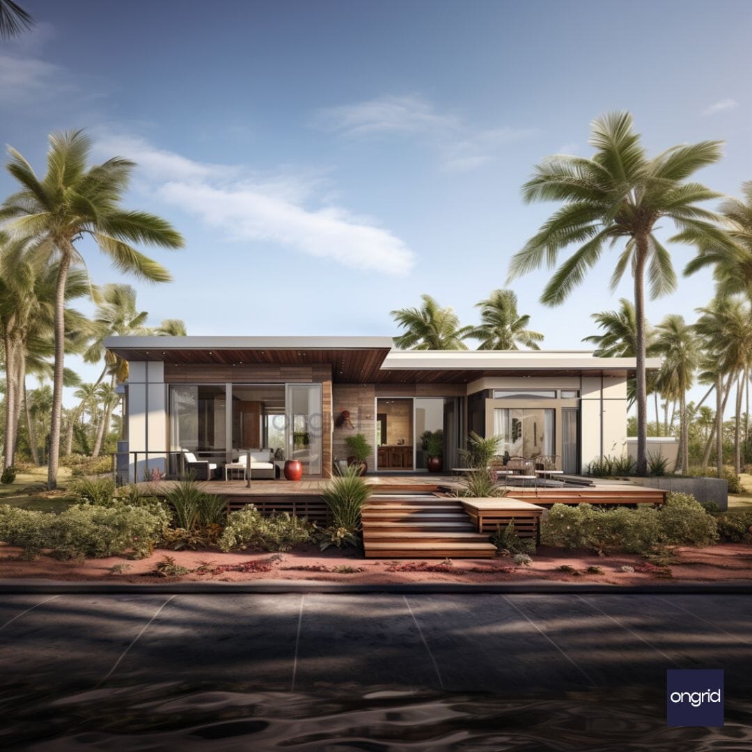 Modern Single Floor Facade with Lavish Entryways E-books Ongrid Design