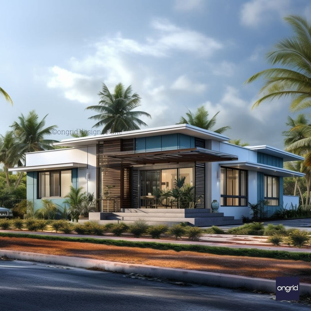 Tropical Elite Single-Floor Home Elevation E-books Ongrid Design 