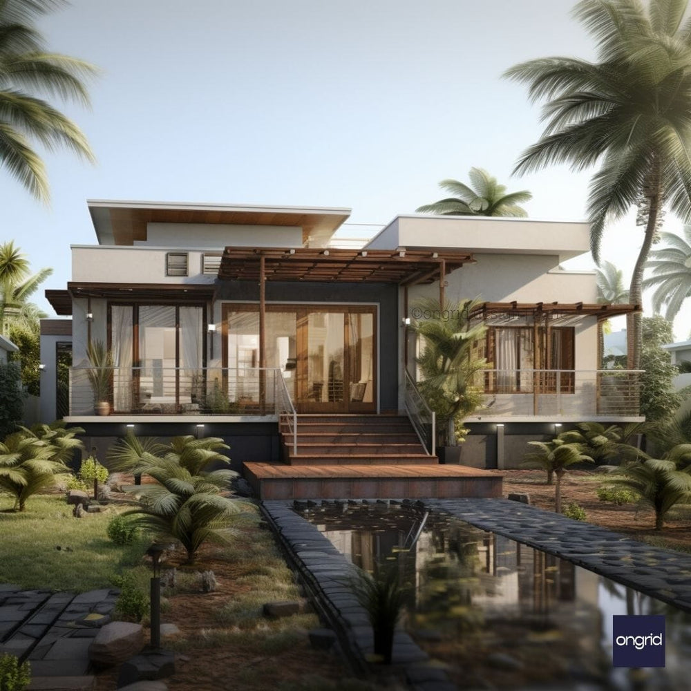 Modern and Tropical: An Exploration of Single-Floor Elevation Designs in India E-books Ongrid Design