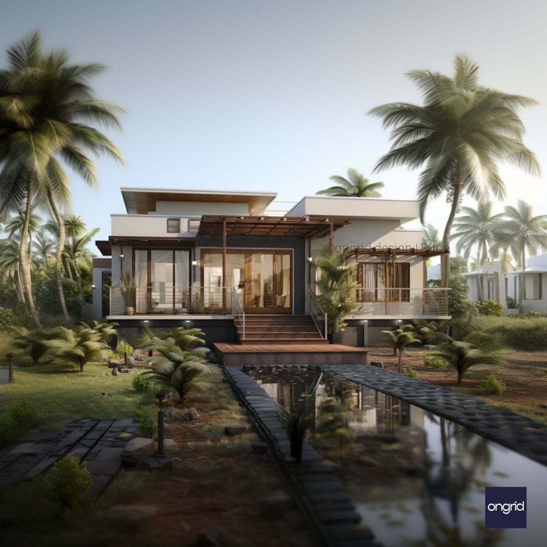 Modern and Tropical: An Exploration of Single-Floor Elevation Designs in India E-books Ongrid Design
