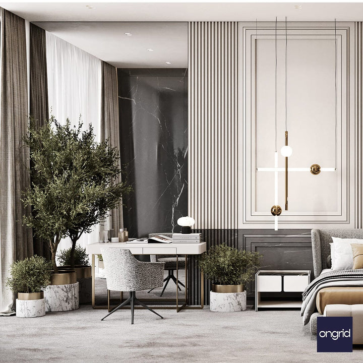 Trendy Bedroom Design Oasis | 19' x 13' ongrid.design