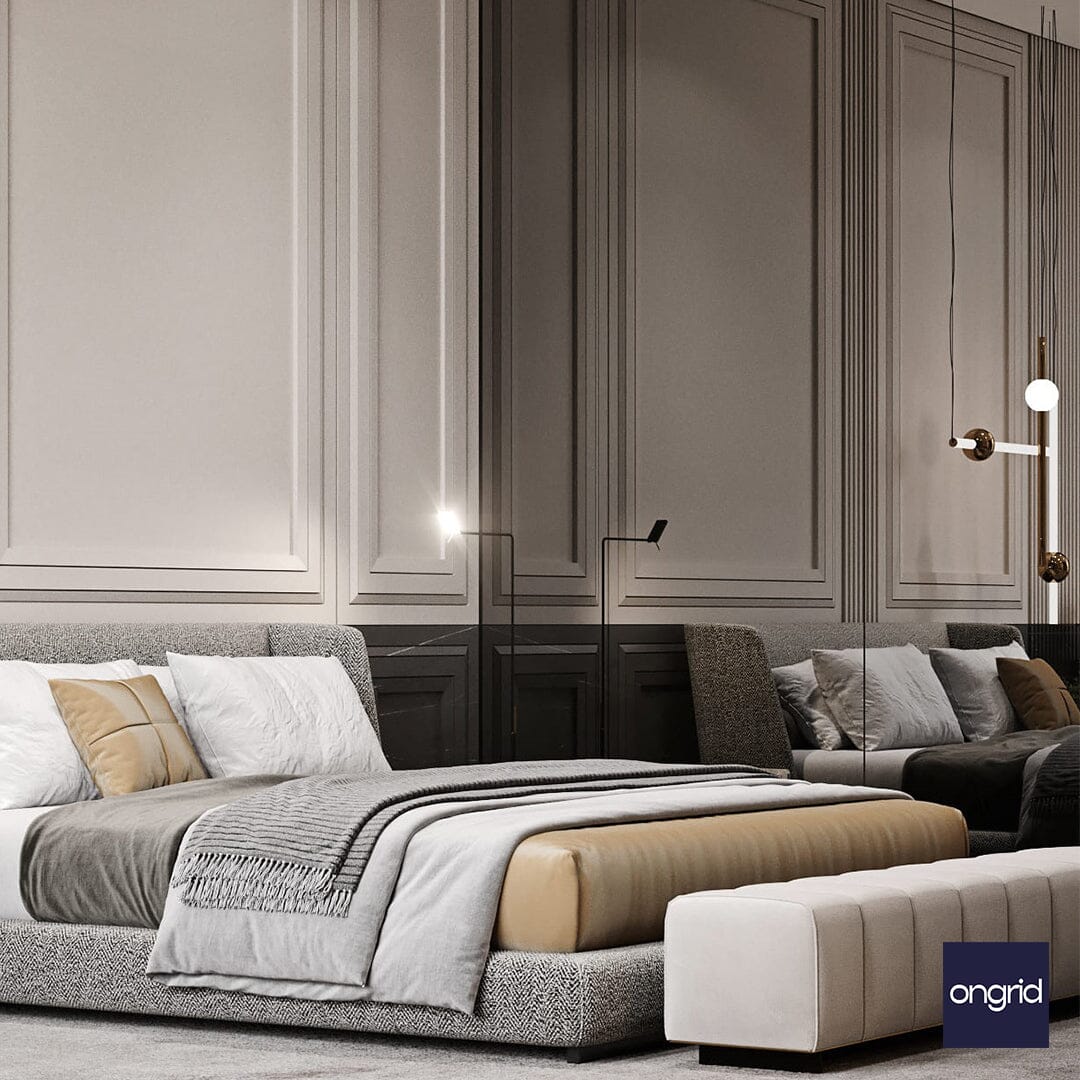 Trendy Bedroom Design Oasis | 19' x 13' ongrid.design