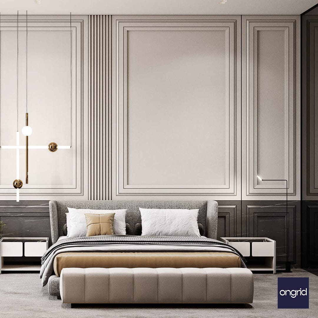 Trendy Bedroom Design Oasis | 19' x 13' ongrid.design