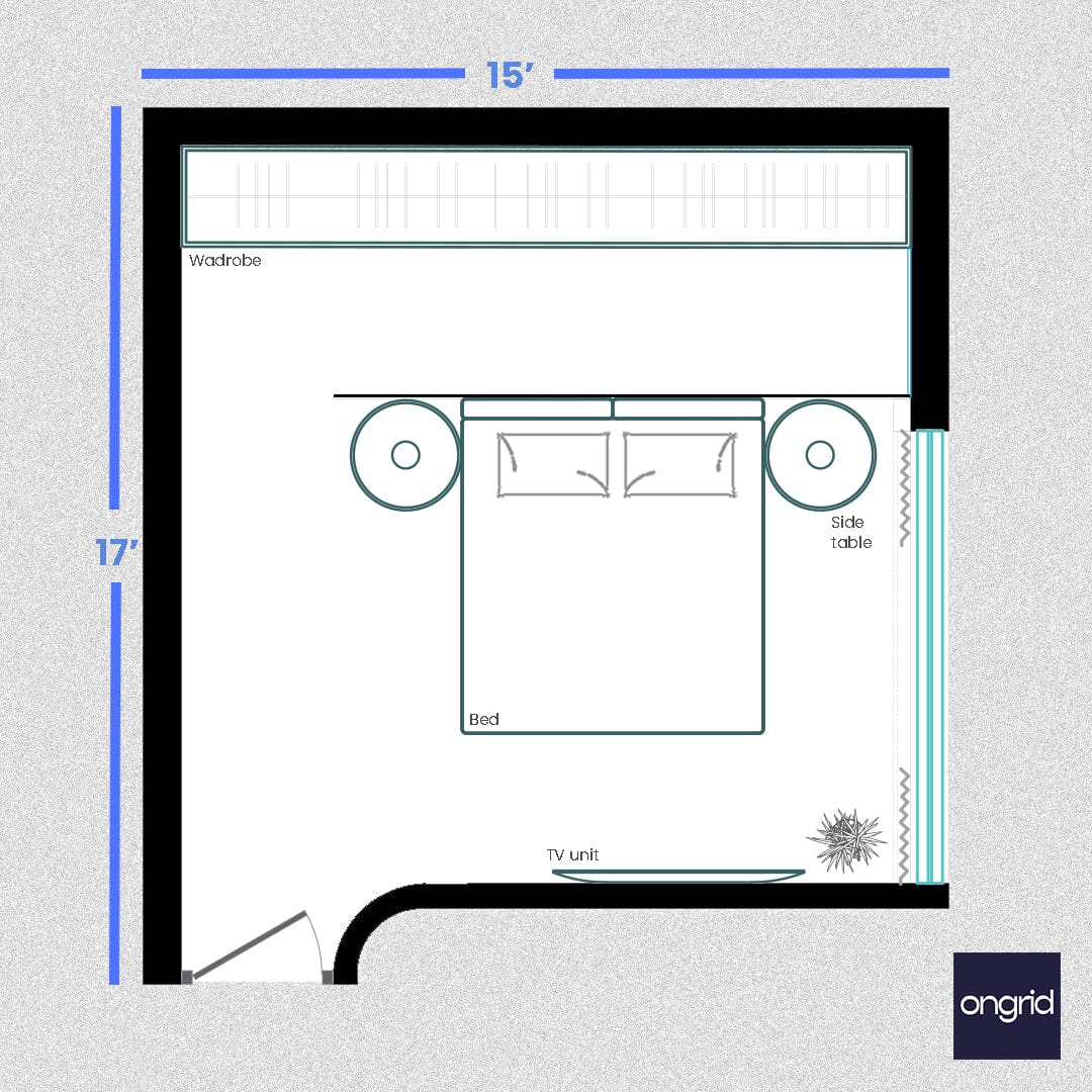 Modern Bed Design Emporium | 17' x 15' ongrid.design
