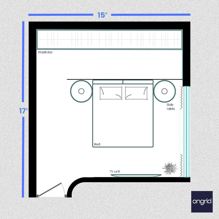 Modern Bed Design Emporium | 17' x 15' ongrid.design