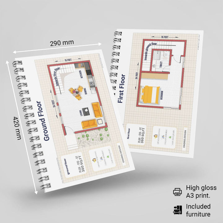 Modern Double Floor Style Home Plan Print Books Ongrid.Design