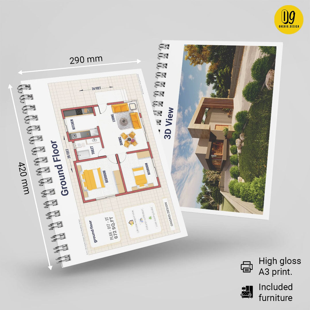 Modern Family Style Home Plan Print Books Ongrid.Design