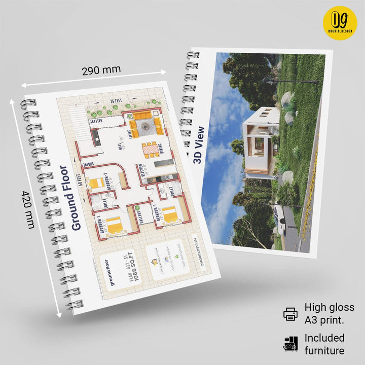 Luxury Villa Style Home Plan Print Books Ongrid.Design