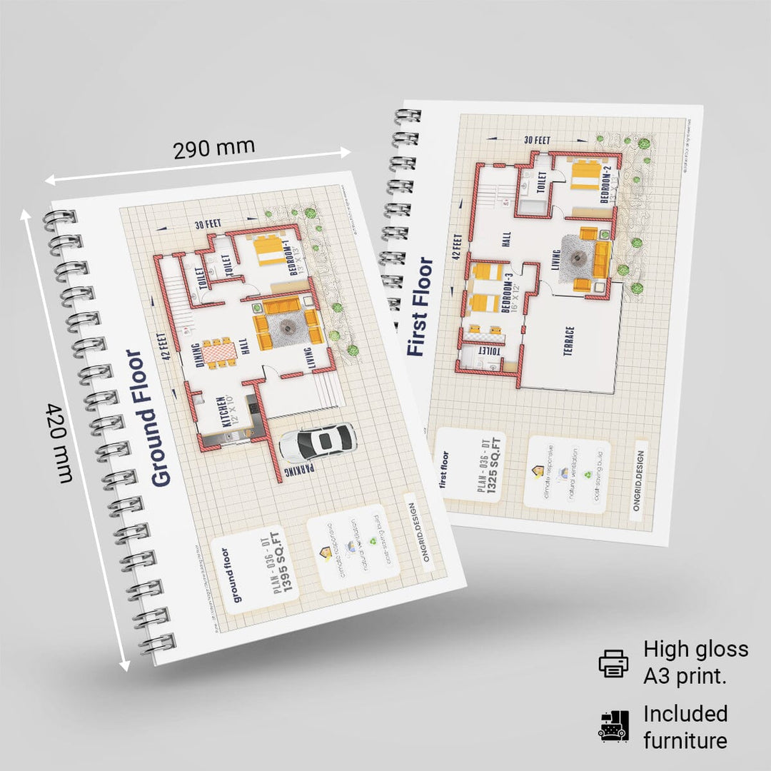 Villa Style Home Plan Print Books Ongrid.Design 