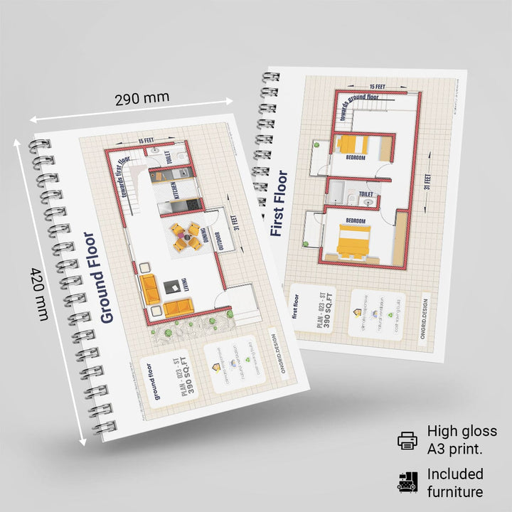 Modern Duplex Style Home Plan Print Books Ongrid.Design