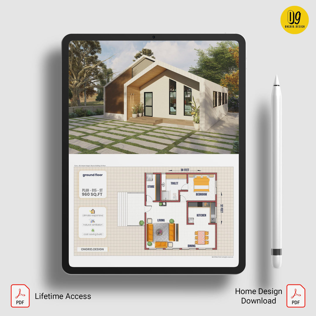 Contemporary Style Home Plan Print Books Ongrid.Design
