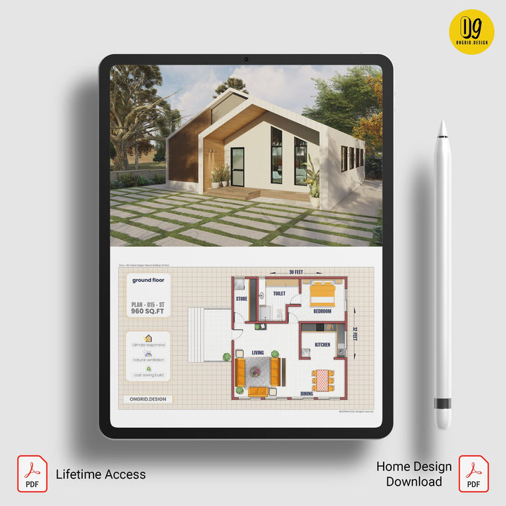 Contemporary Style Home Plan Print Books Ongrid.Design