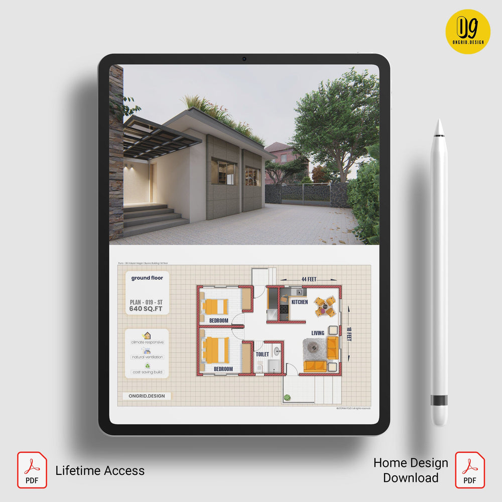Single Floor Modern Style Home Plan Print Books Ongrid.Design