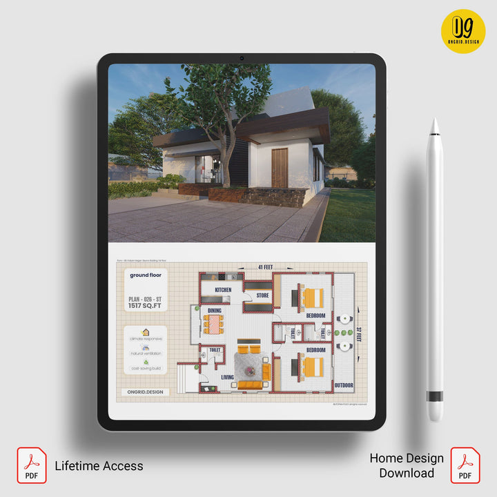 Lavish Simplex Style Home Plan Print Books Ongrid.Design