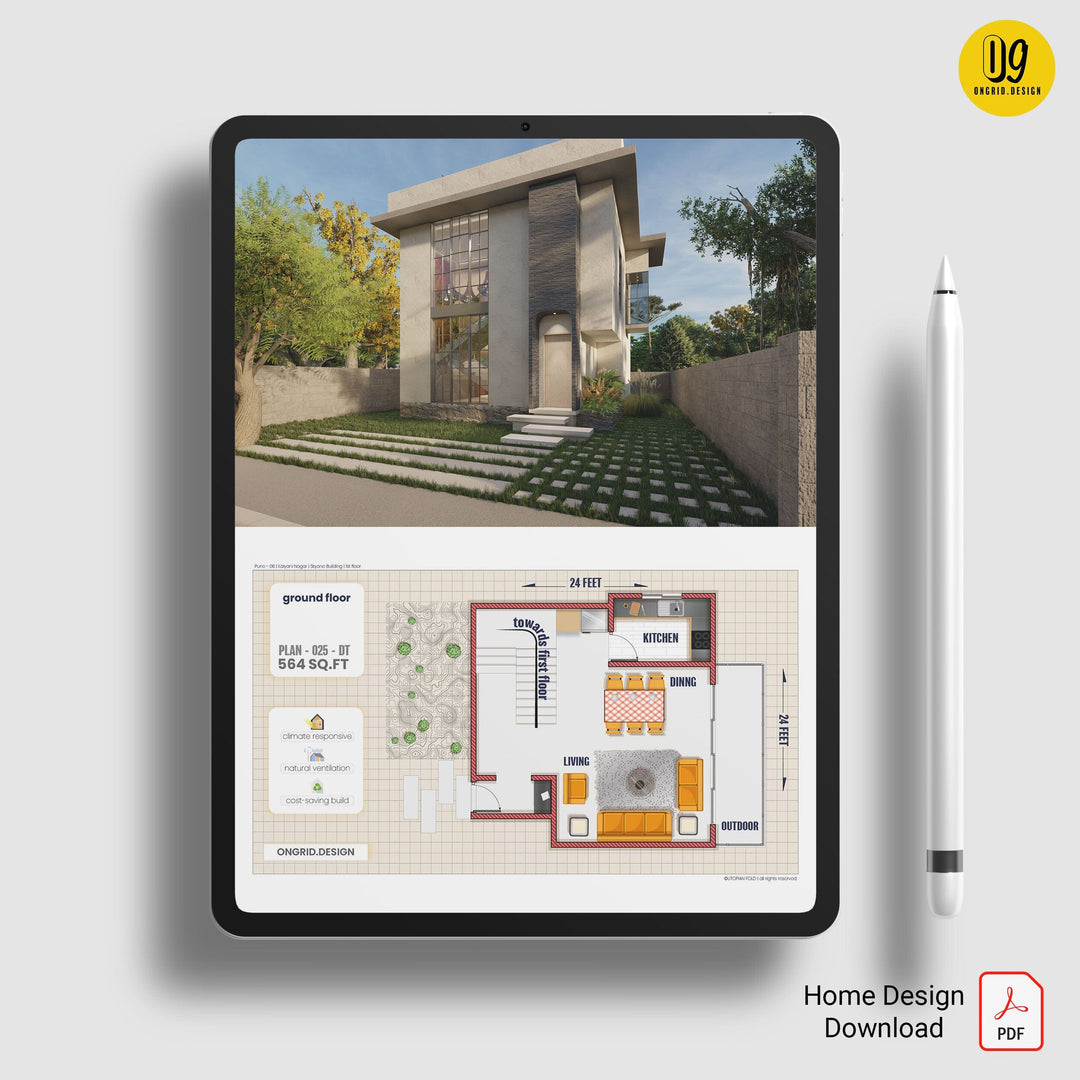 Modern Duplex Home Plan Print Books Ongrid.Design