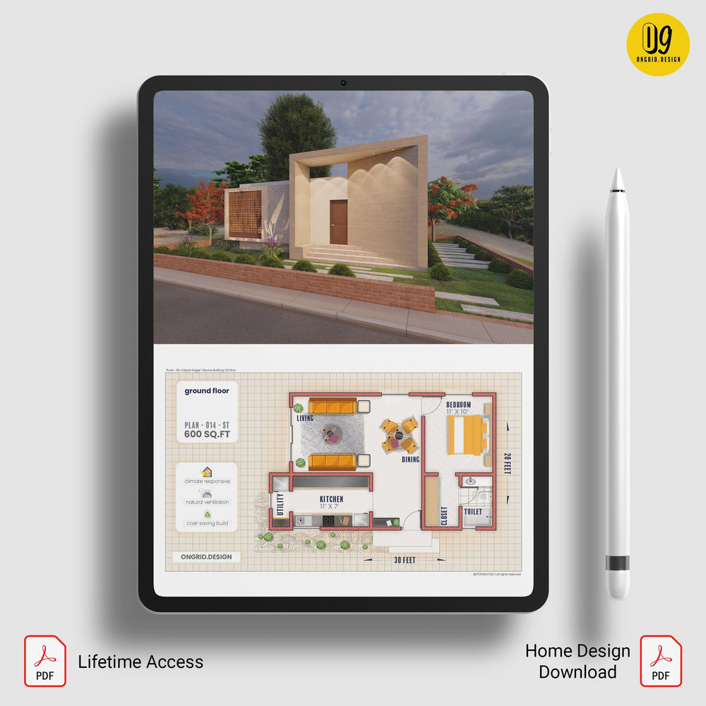 Modern Single Floor Style Home Plan Print Books Ongrid.Design